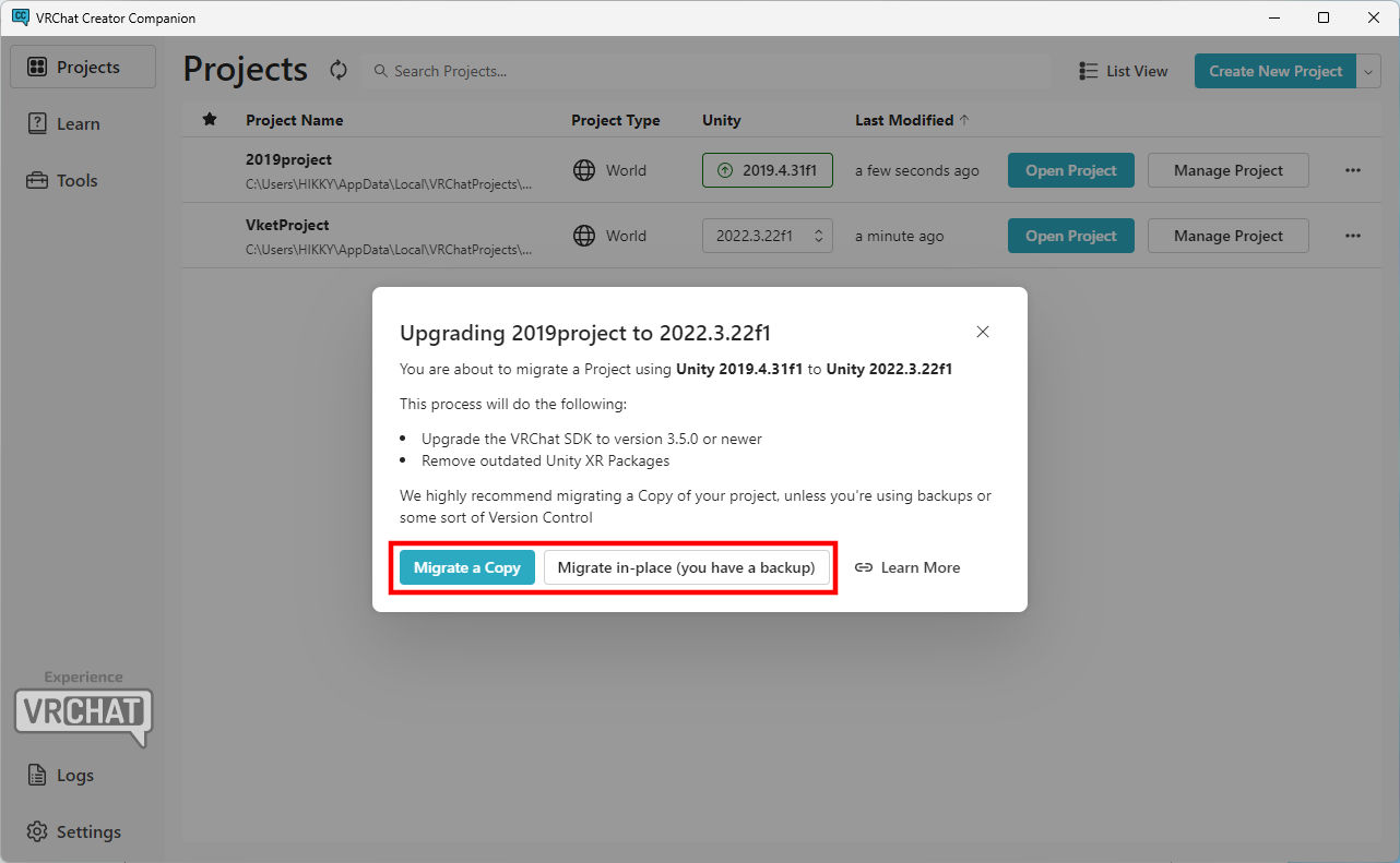 how_to_open_existing_creator_companion