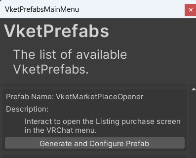 Generate and Configure VketMarketplaceOpener