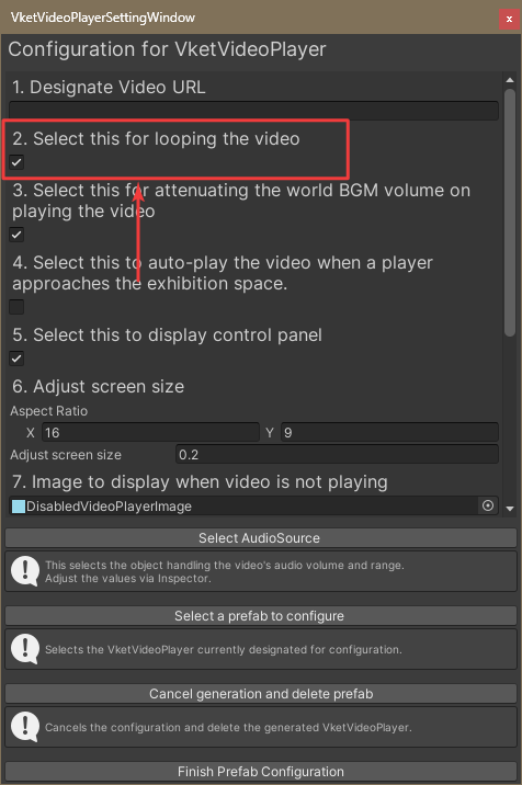 Loop setting