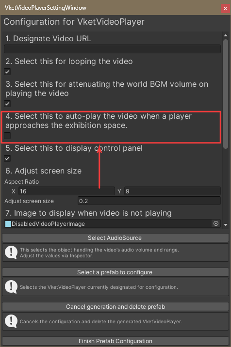 Auto-play setting