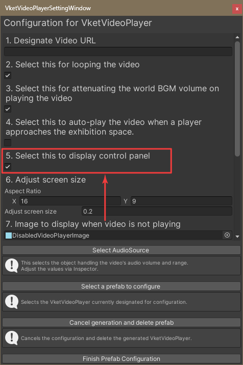 Control panel display setting
