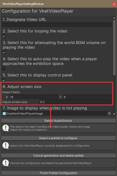 Adjust screen size