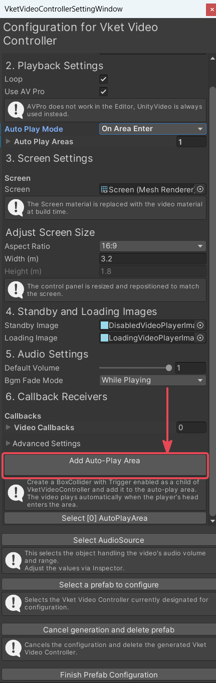 Add Auto-Play Area