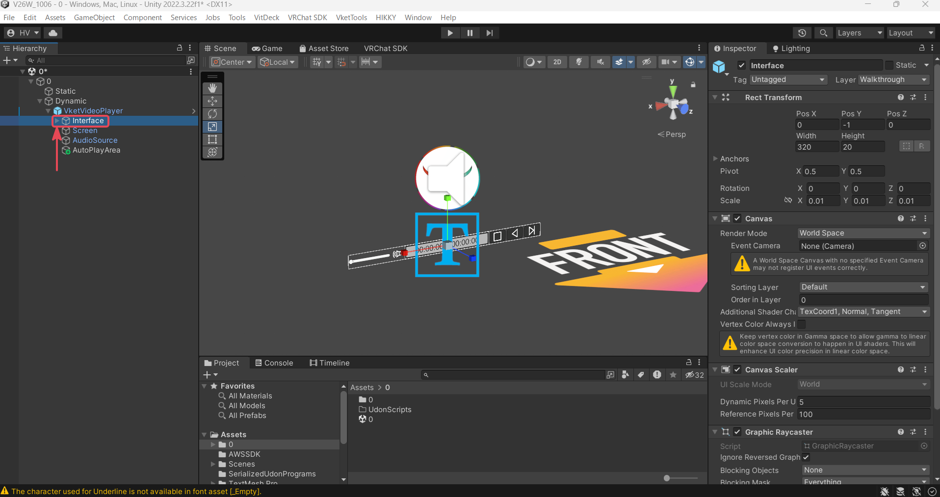 Interface object